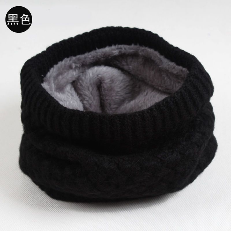 Wholesale Winter Wool Plus Velvet Solid Color Thick Outdoor Warm Scarf