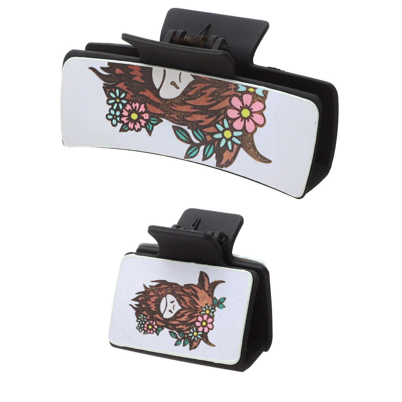 Wholesale Western Style  Animal Pattern Leather Shark Clip  Grab Clip Combination