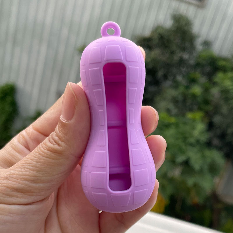 Wholesale Lipstick case silicone protective case bow lipstick bag keychain