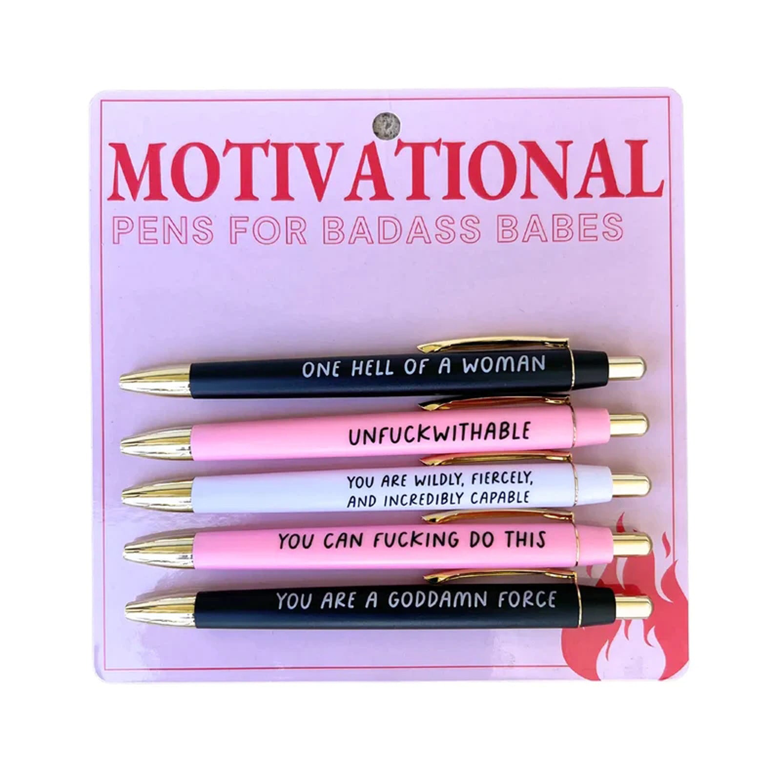 Wholesale Pens of 5 Plastic Motivational Writing Pens Per Set