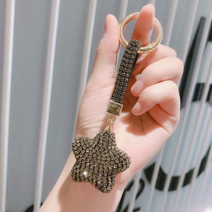 Wholesale Full Diamond Five Pointed Star Claw Chain Acrylic Keychains