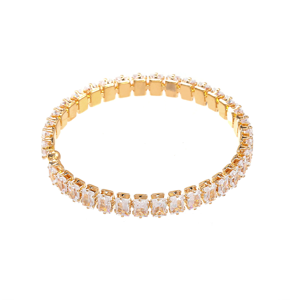 Wholesale Square Colored Diamond Alloy Zircon Bracelet