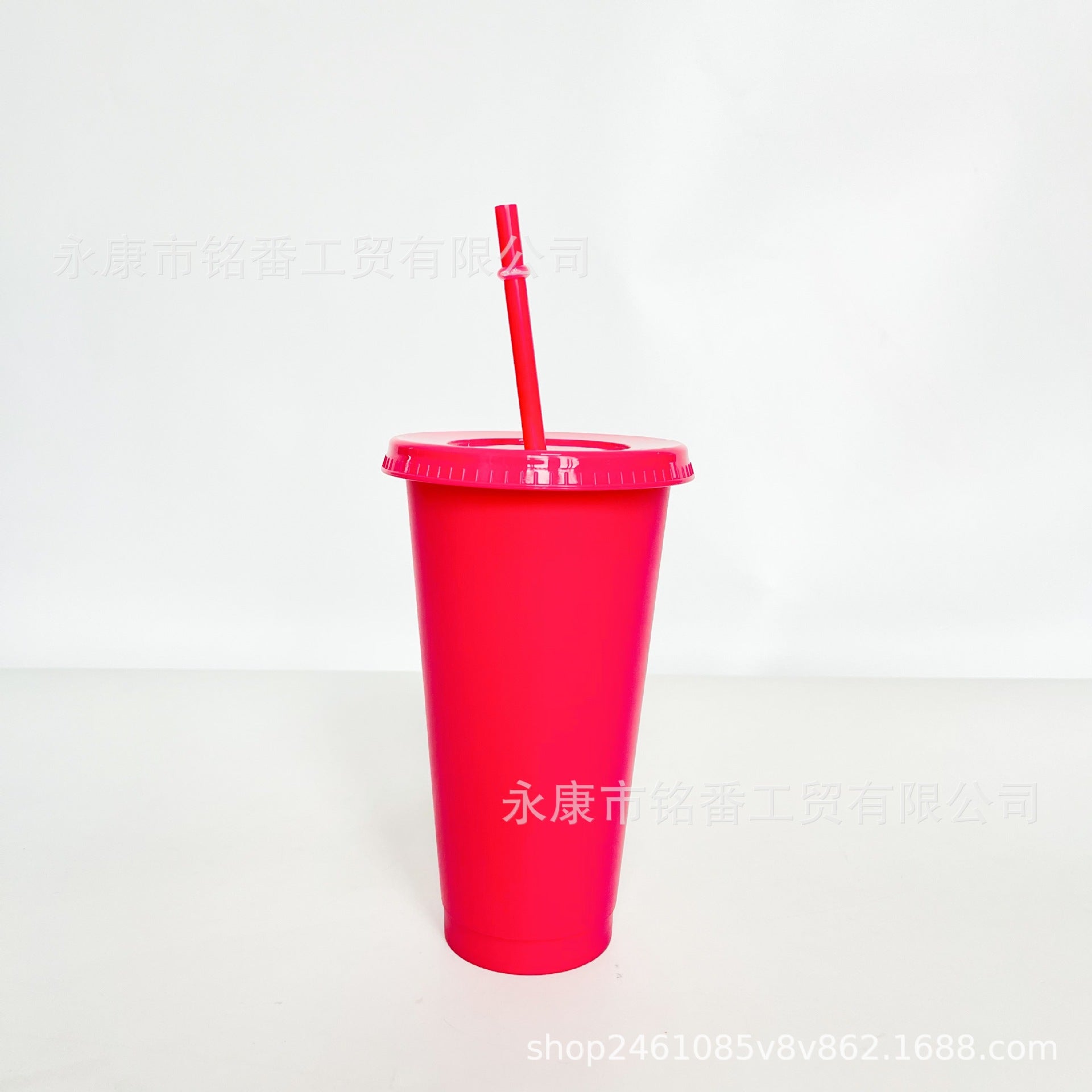 Wholesale 5pcs 24OZ solid color PP plastic large capacity 710ml straw cup