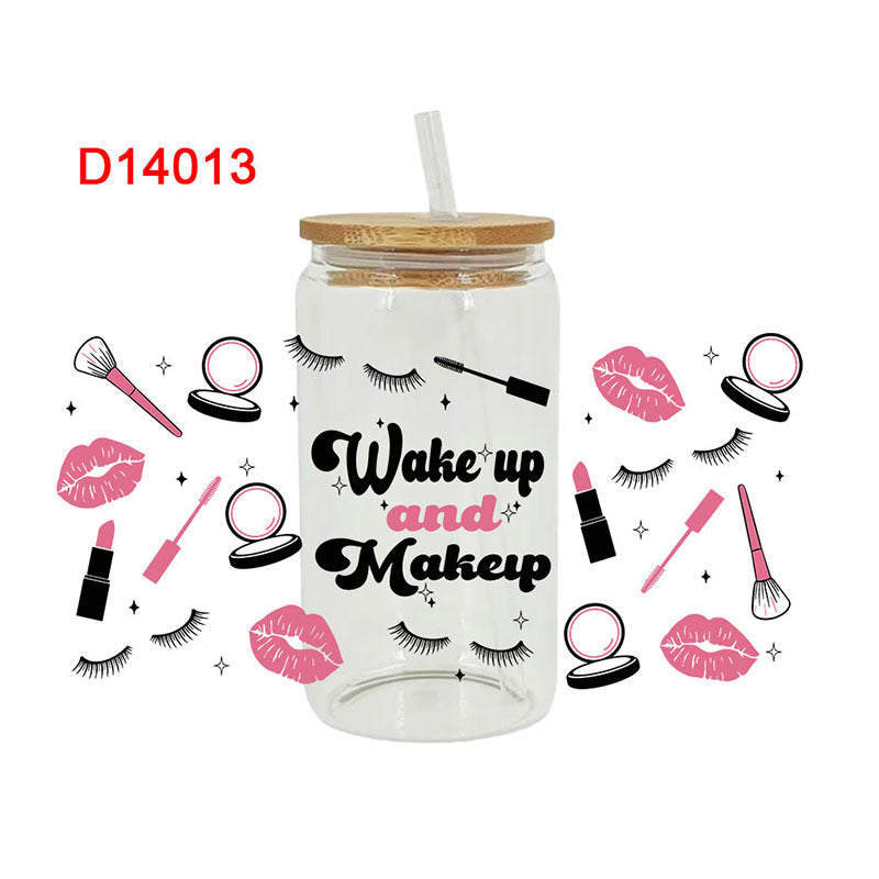 Wholesale Colorful Makeup 16oz Cup UV DTF Wraps