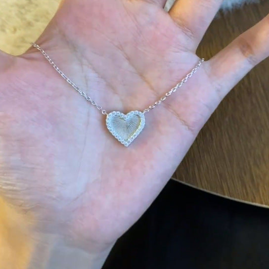 Wholesale Sparkling Four Leaf Clover Zircon Titanium Steel Necklace