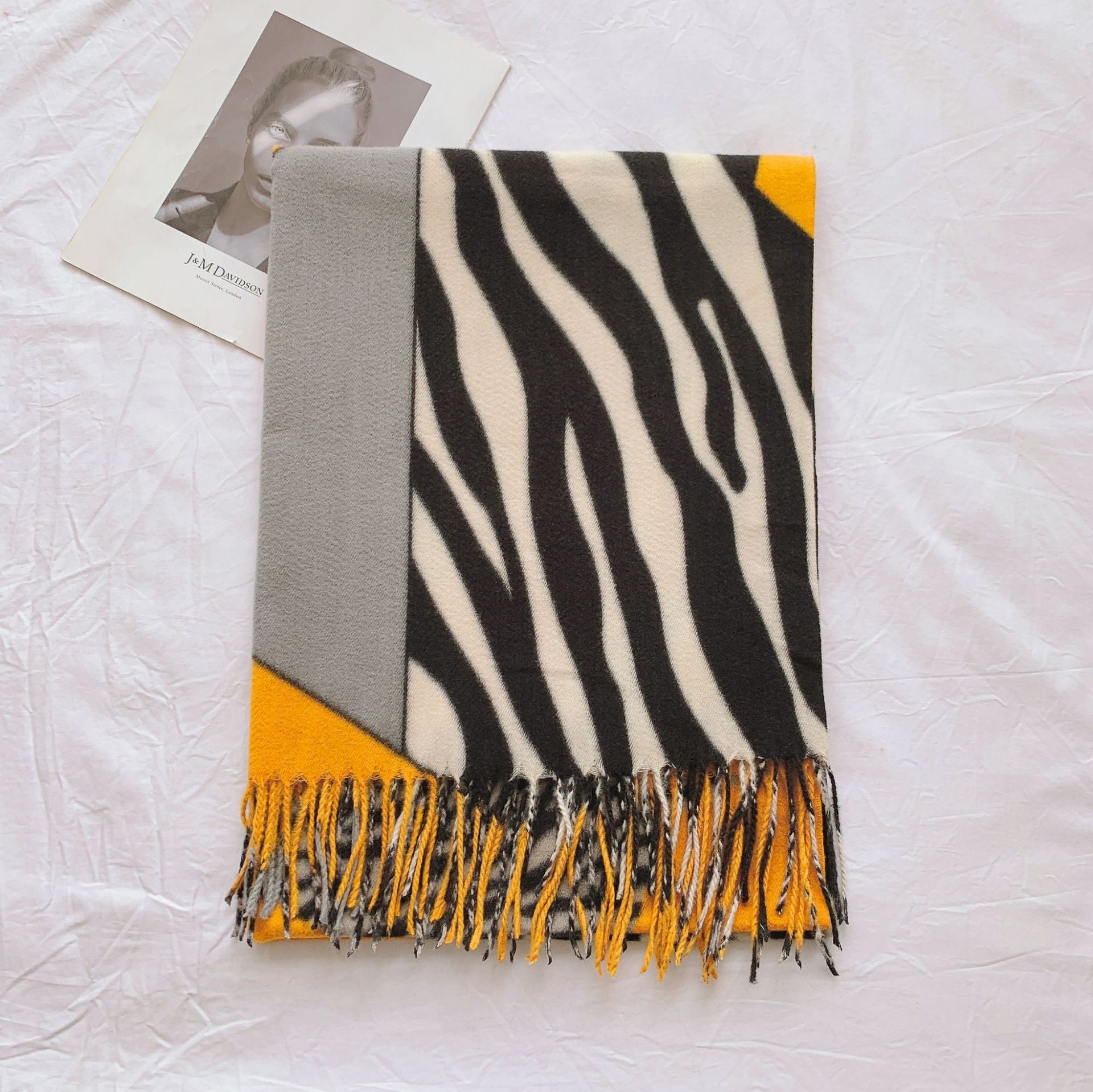 Wholesale Zebra Print Imitation Cashmere Neck Scarf Thickened Warm Scarf