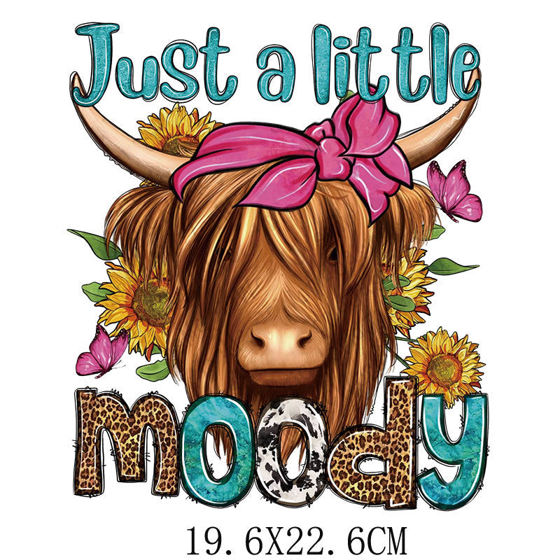 Wholesale Cartoon letter bull head heat transfer printing   UV DTF Ready to Press Transfers Wraps