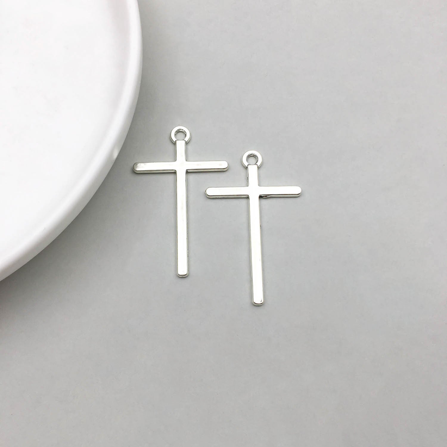 Wholesale 1 Antique Silver Alloy Cross Series Simulation Heart Cross DIY Pendant