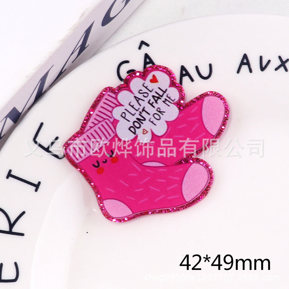 Wholesale 10pcs loose powder cartoon nurse clothes letters acrylic DIY patch accessories