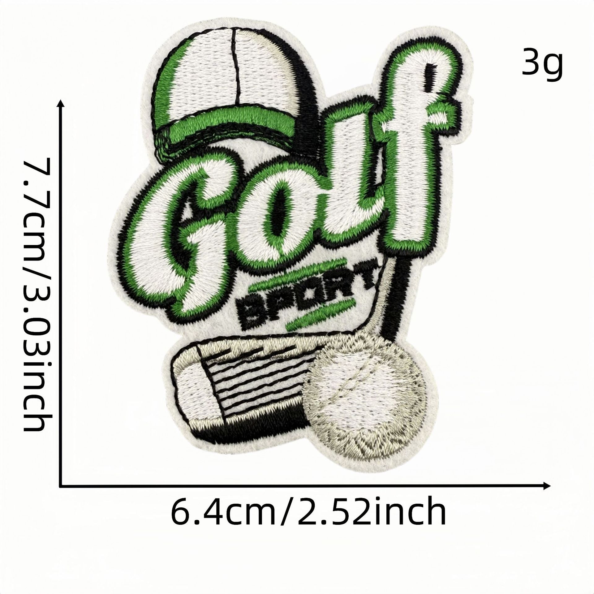 Wholesale Cartoon Golf Embroidered Iron On Patch Green Decorative Cloth Patch For Clothing Bags And DIY Crafts