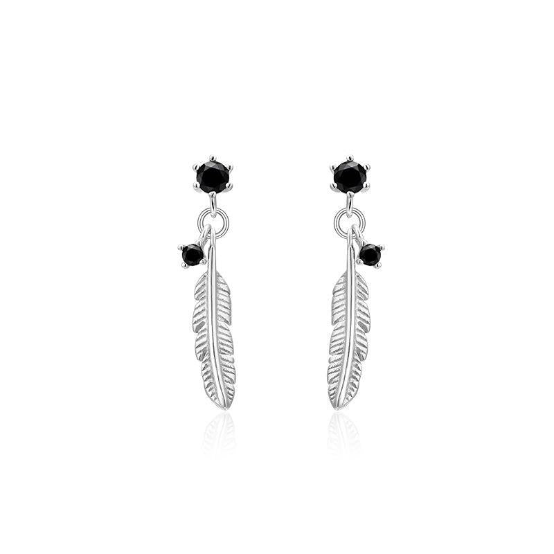 Pendientes de cobre de plumas de aguja de plata mayorista