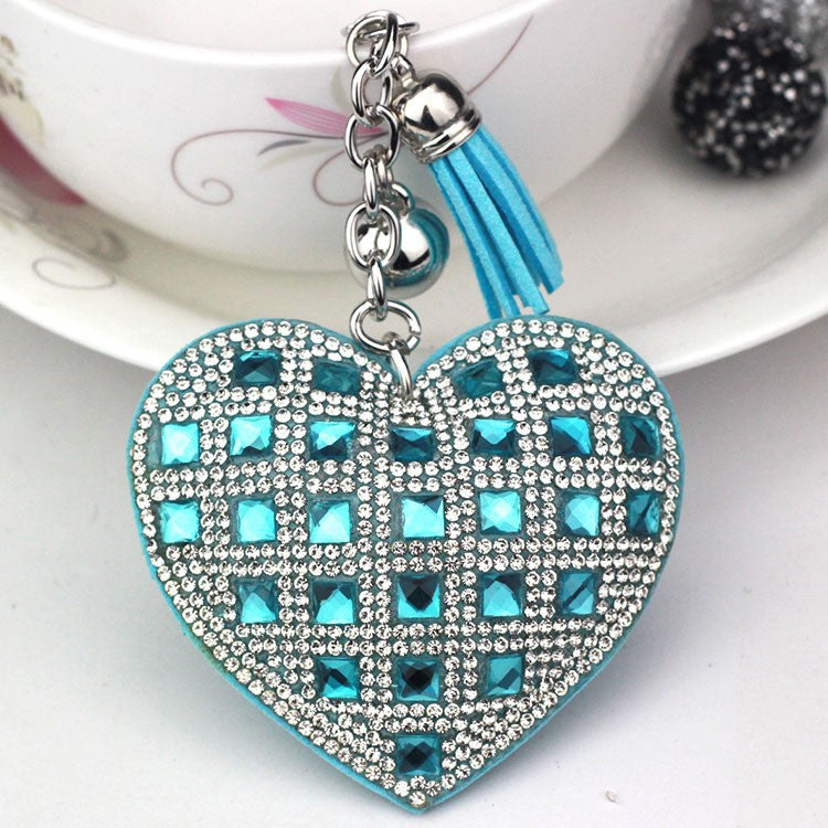 Wholesale 10PCS Diamond Heart Keychain