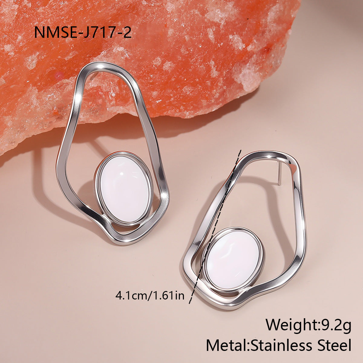 Wholesale Hollow out irregular mother-of-pearl stud Stainless Steel Earrings