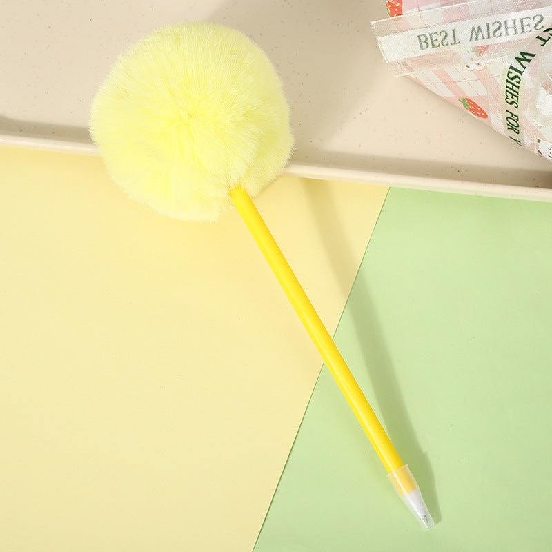 Wholesale Candy Color Hair Ball Pens