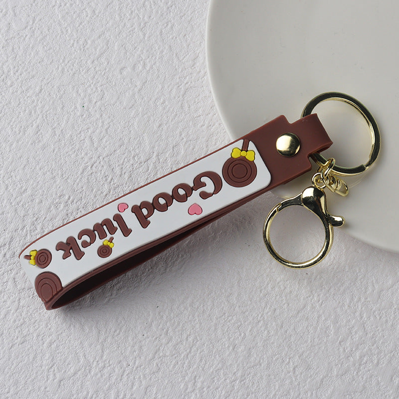 Wholesale PVC Candy Color Soft Rubber Cord Keychain