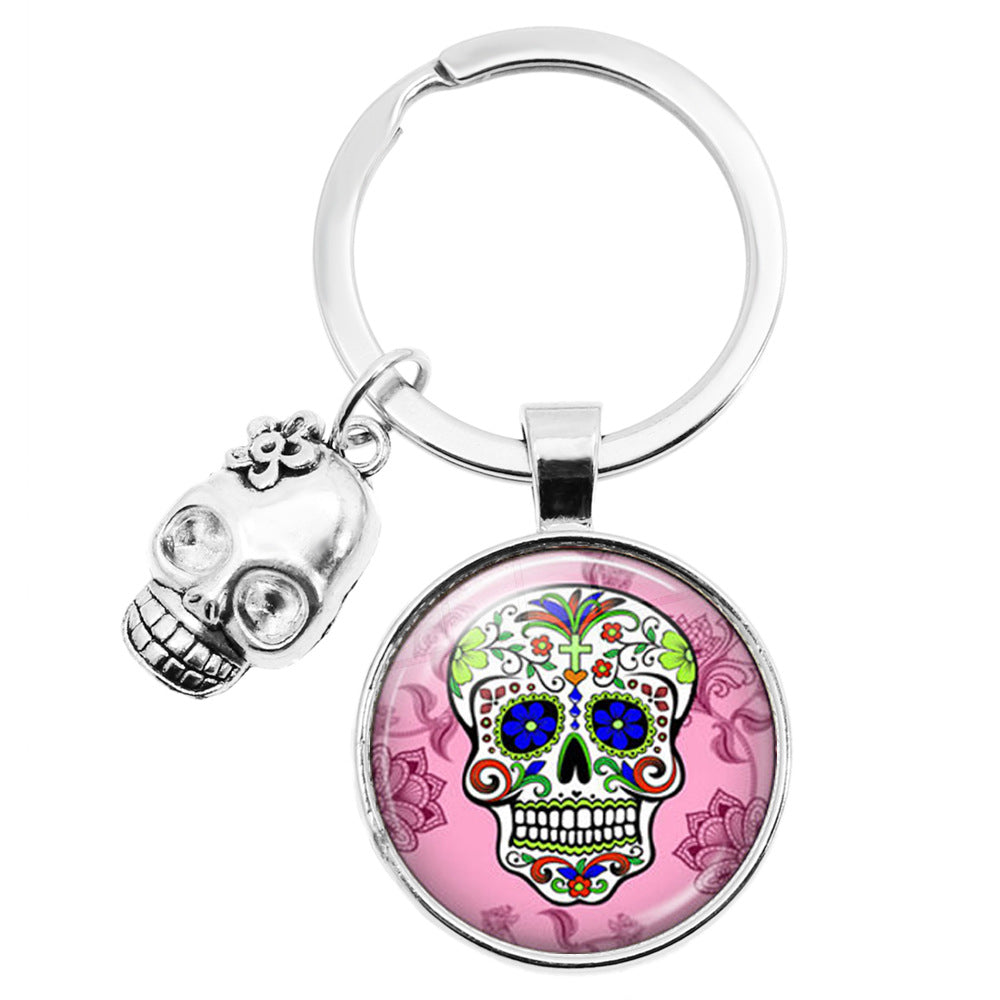 Llavero de calavera de dulces mexicano de aleación de zinc al por mayor