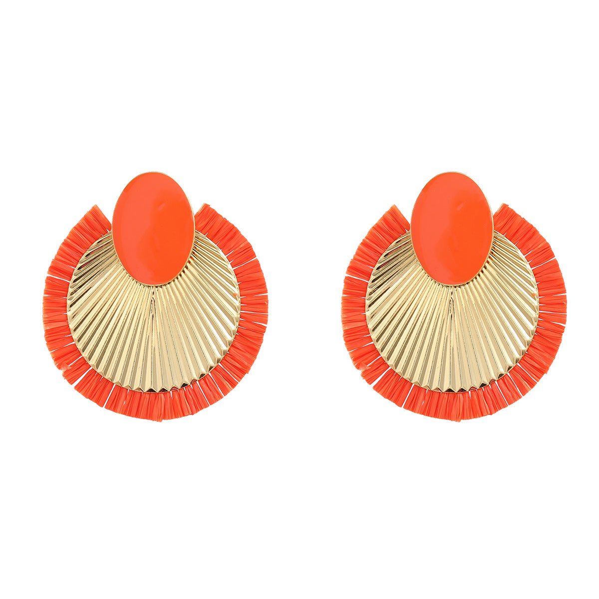 Wholesale Bohemian Raffia Alloy Earrings