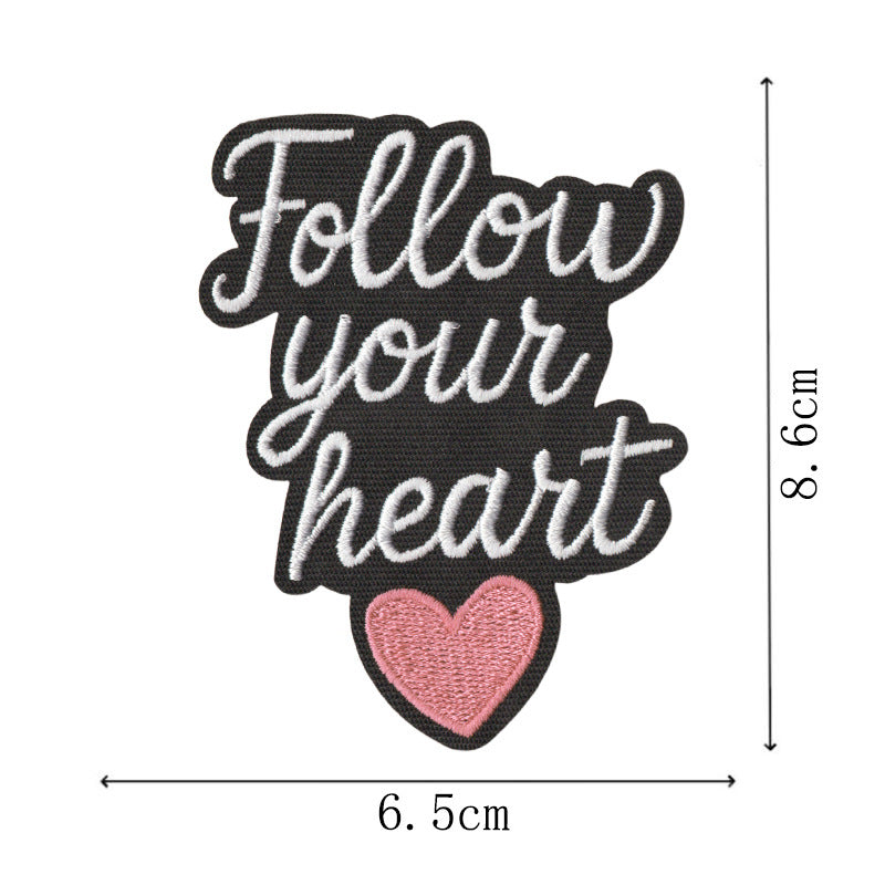 Wholesale Modern Black English Letter Embroidered Iron On Patches 9 Piece Set Inspirational Decorative DIY For Clothing Towels And Home Decor