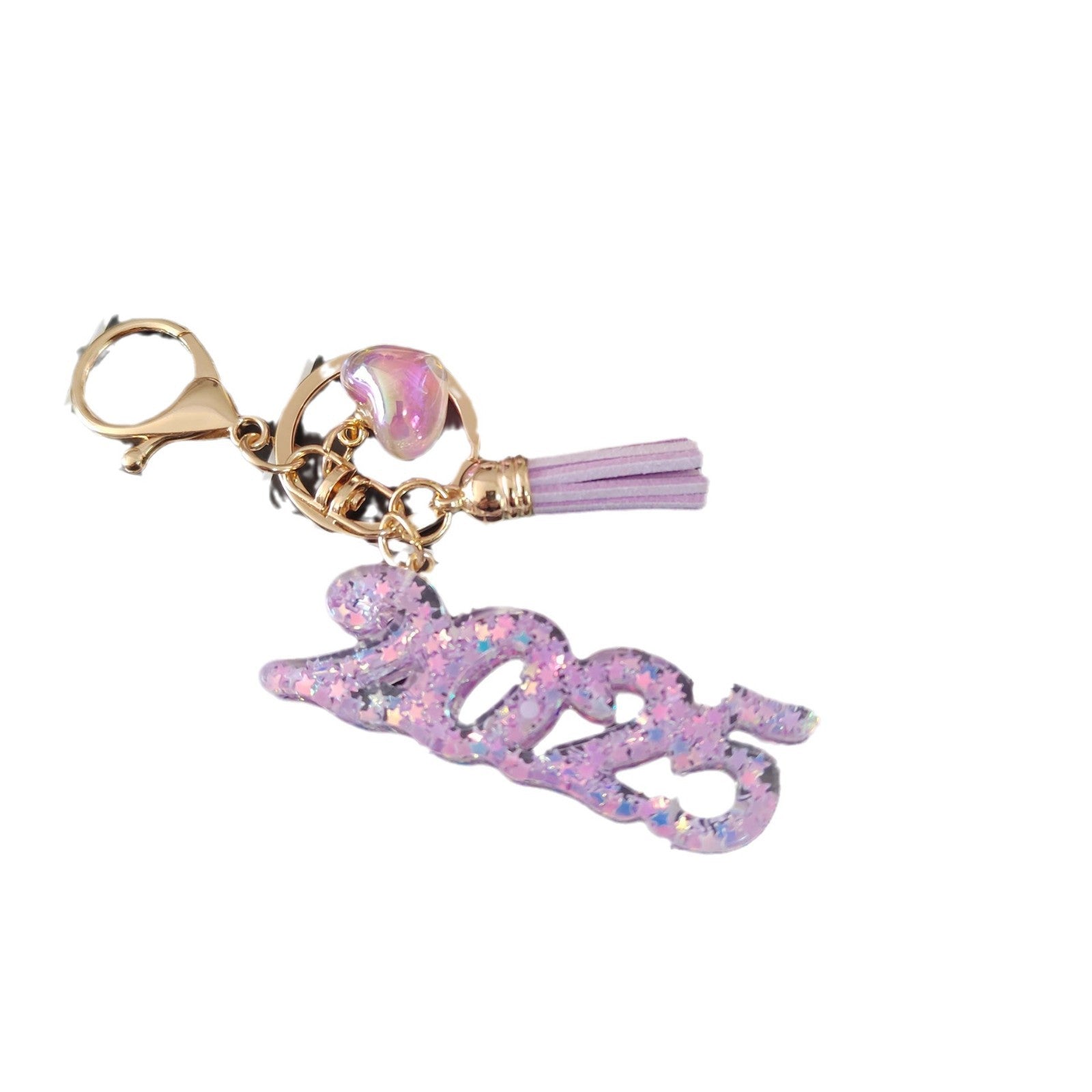 Wholesale Resin  digital creative accessories popular love hanging sequins mixed color keychain