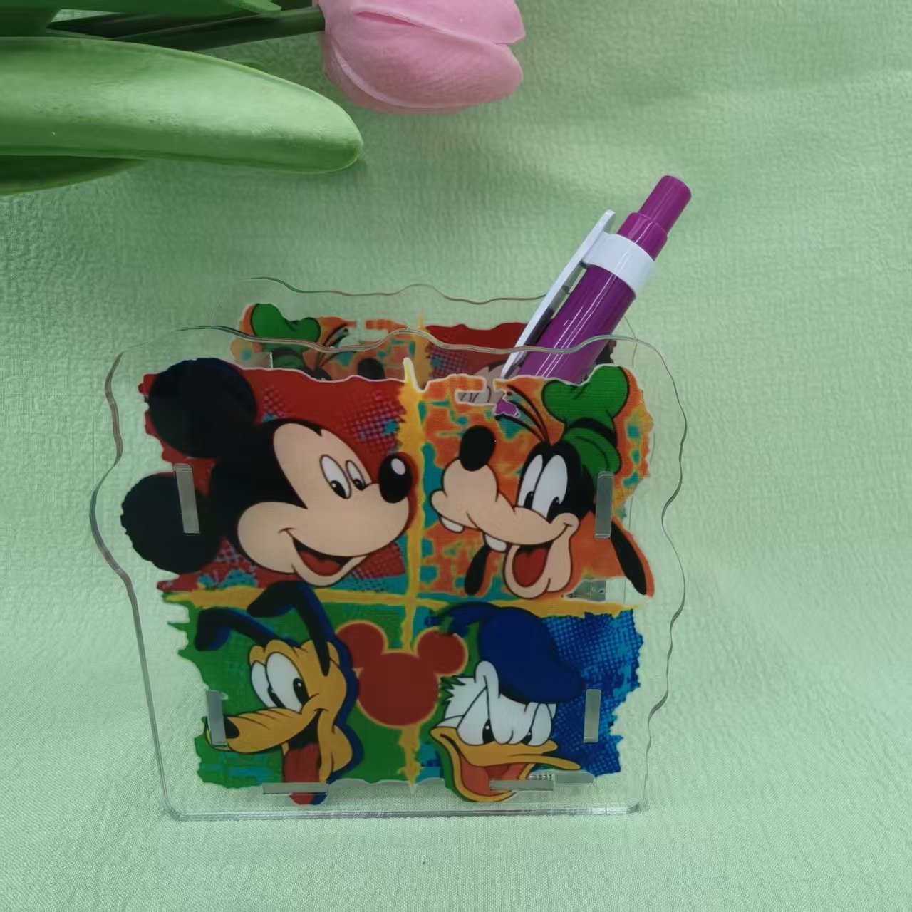 Wholesale  Creative Cute Cartoon Acrylic Pen Holder  OLY Exclusive
