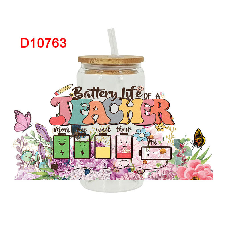 Wholesale UV Transfer Paste Glass Crystal Label Crystal Paste 16OZ UV DTF WRAPS 23cmX11cm