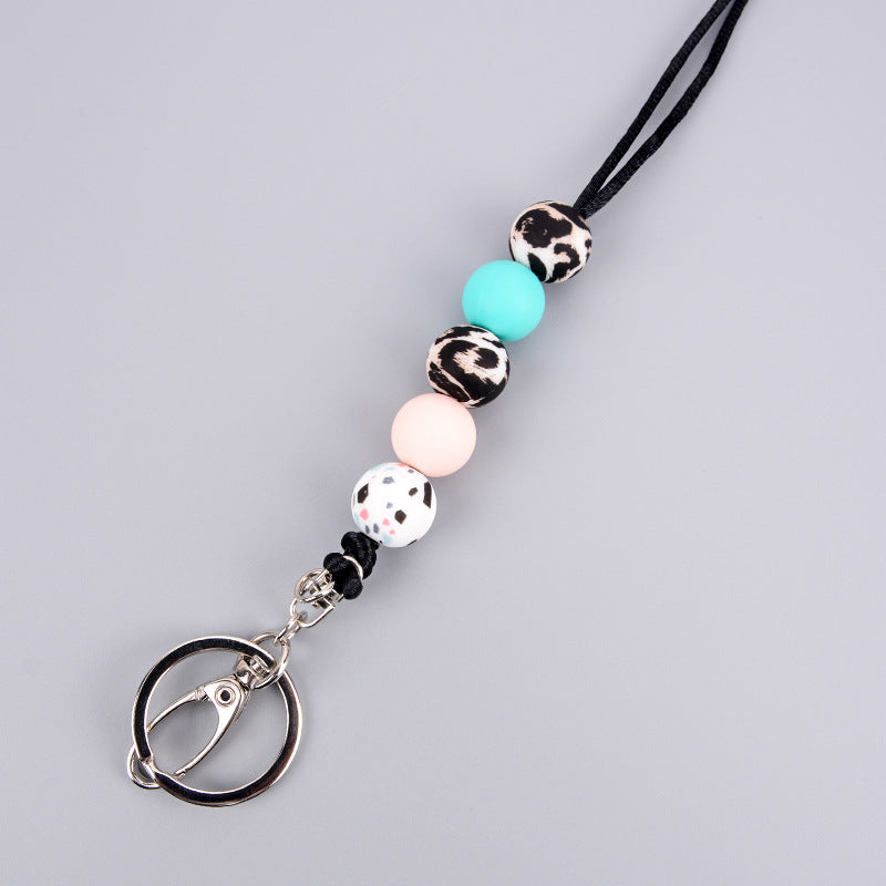 Llavero con cuentas de silicona de 100 piezas al por mayor