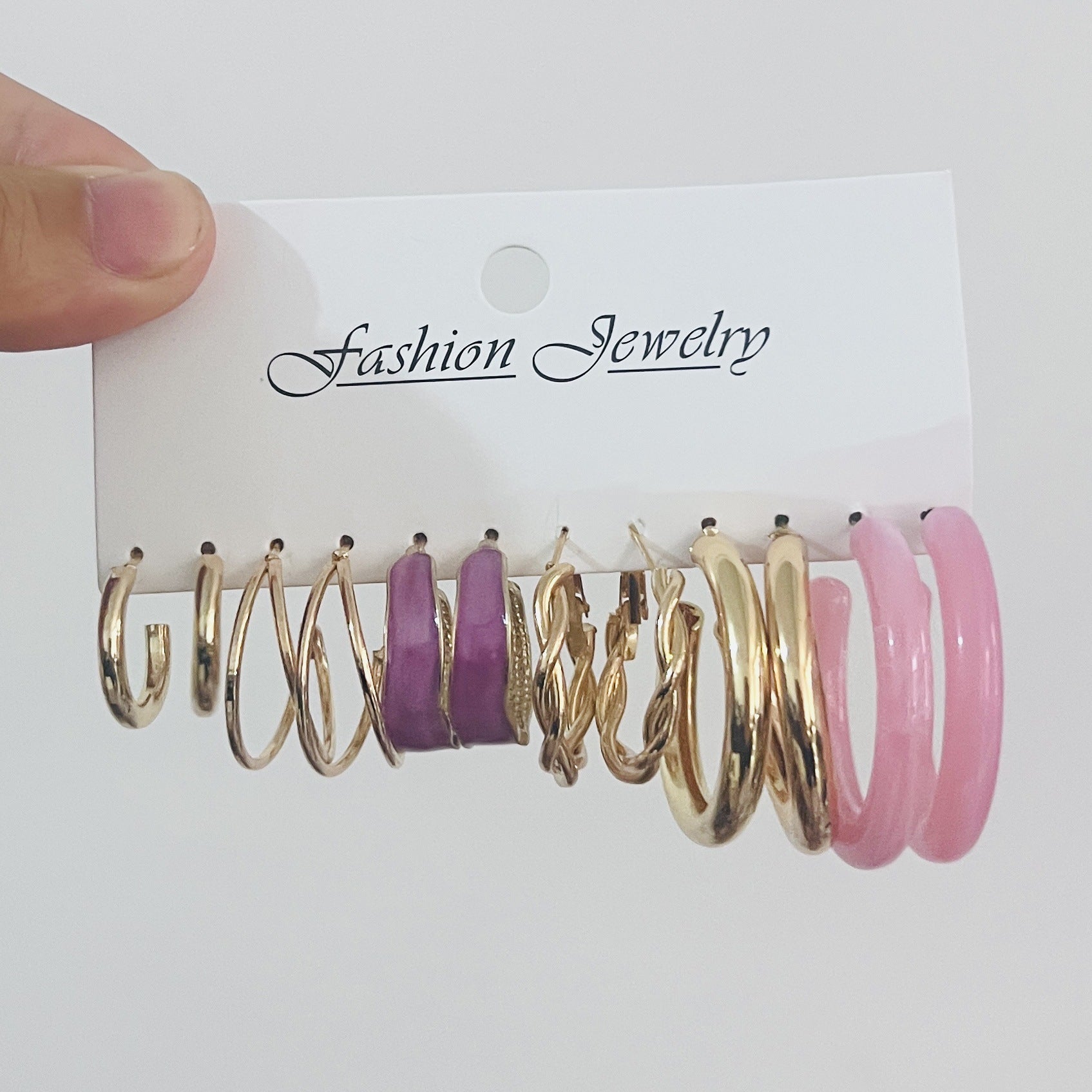 Wholesale Metal C Shape Acrylic Earrings Set