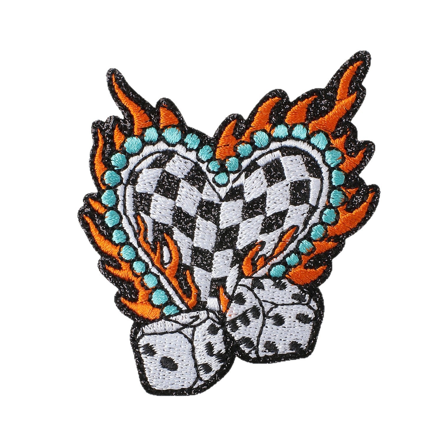 Wholesale Glitter Embroidered Fabric Patch Vintage American Retro Billiards Poker Cowboy Bow Flower Design For Clothing DIY Gift