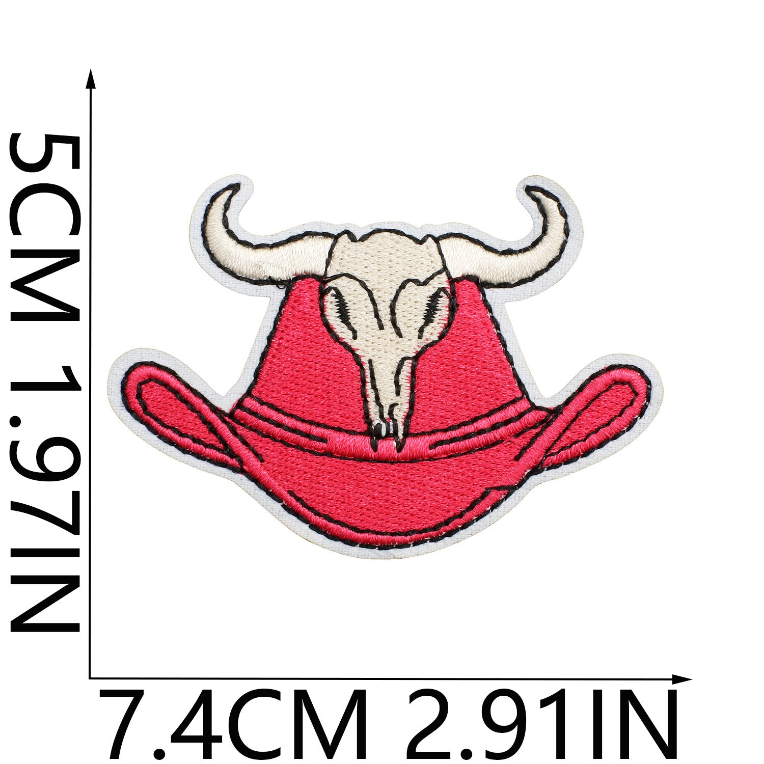 Wholesale Western Cowboy Iron On Embroidery Patch Cactus Cow Head Design Polyester Thread Decorative Clothing Accessory Boutique Gift