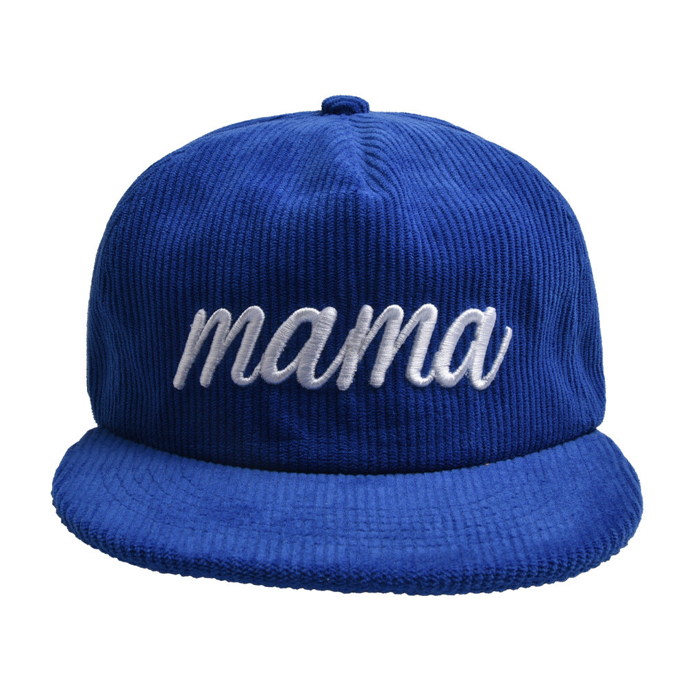 Wholesale Flat Brim Corduroy MAMA Baseball Cap