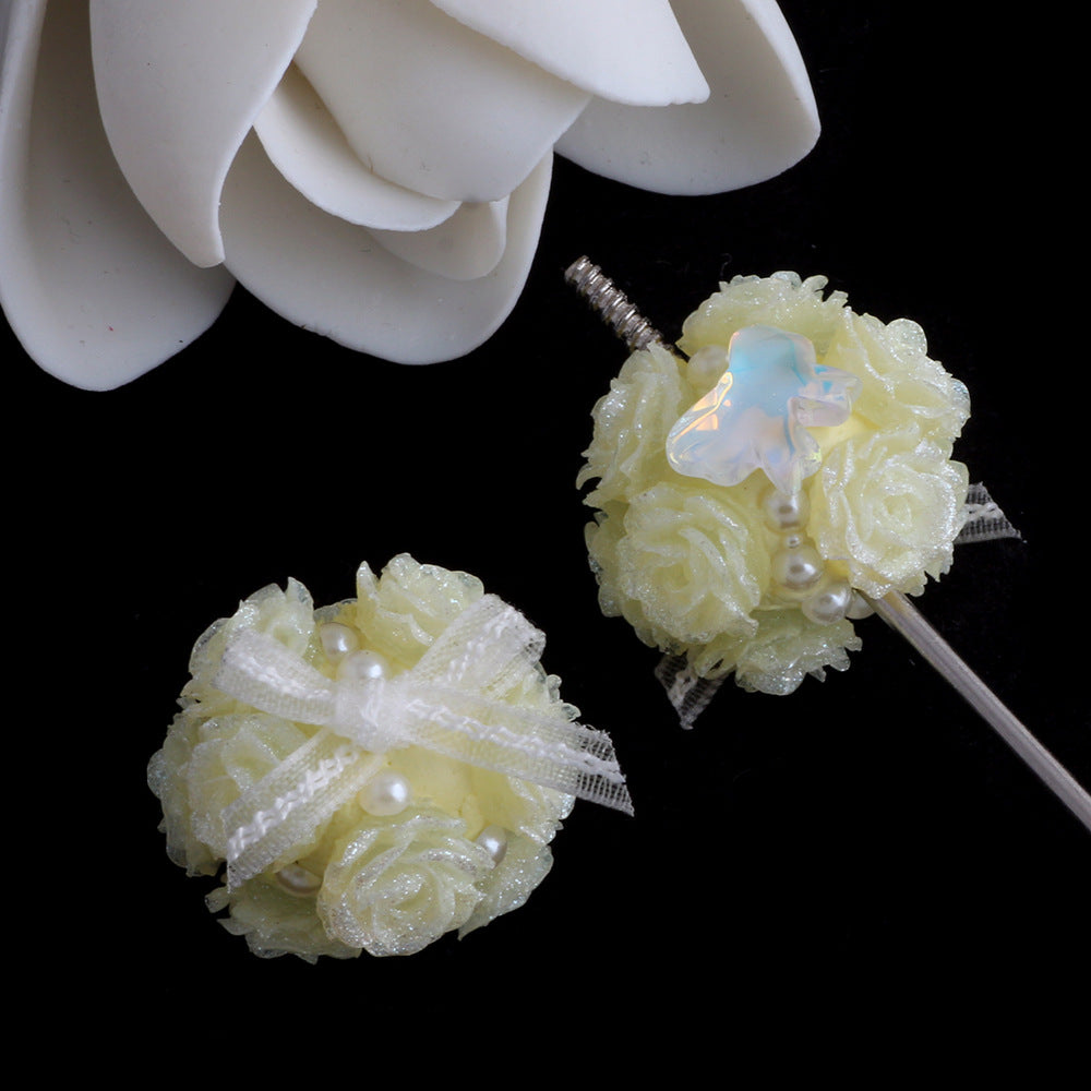 Wholesale 10pcs Butterfly Knot Love Zircon Lace Flower Ball Beads