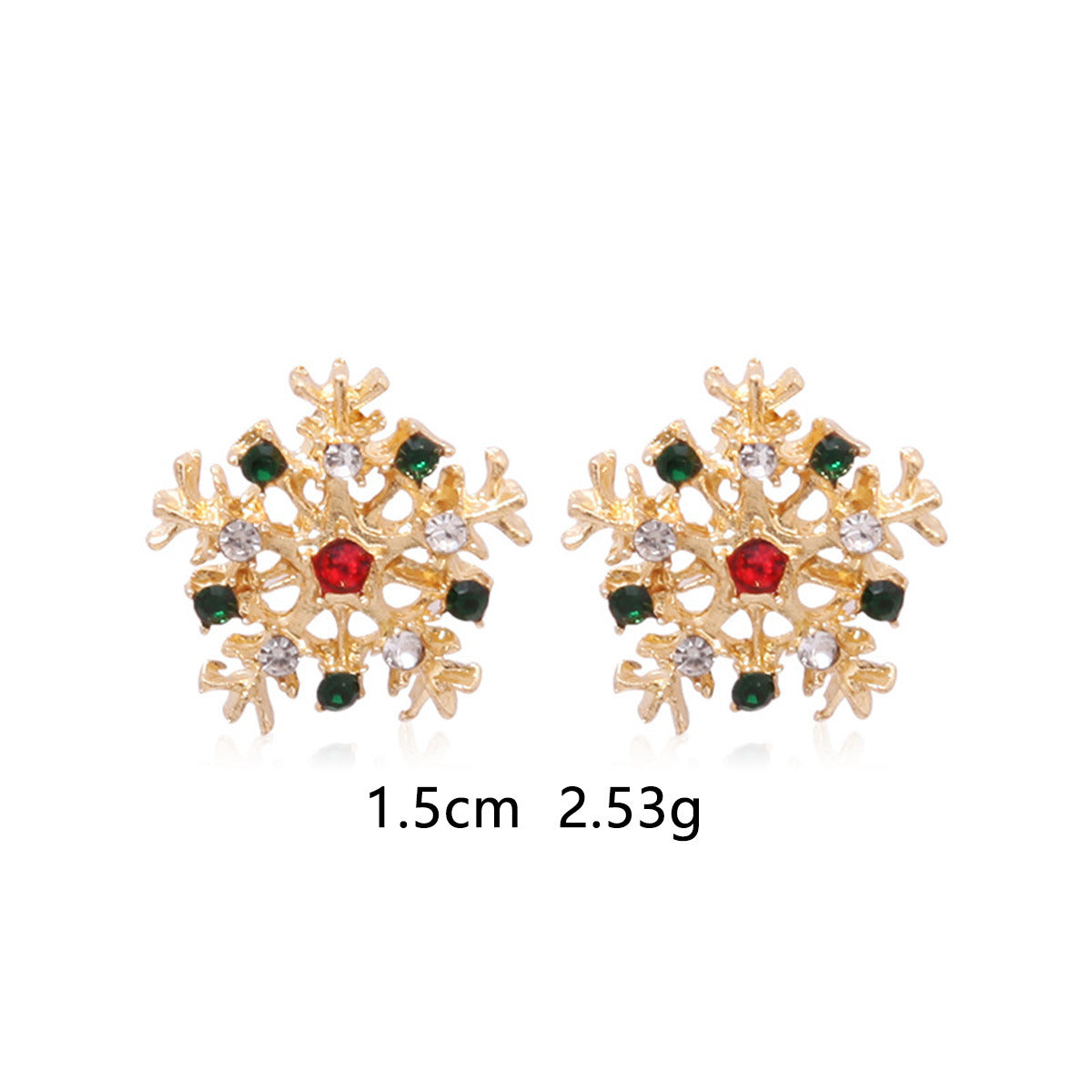Wholesale Chic Christmas Snowflake Earrings For Women Zinc Alloy Rhinestone Fashion Jewelry Party Gift