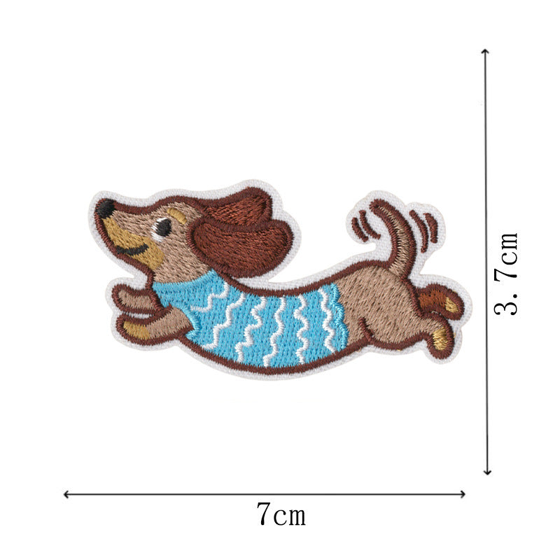 Wholesale Modern Dachshund Embroidered Patch Set 10 Pieces Cute Iron On Appliques For Sweatshirts Backpacks Coats DIY Craft Supply