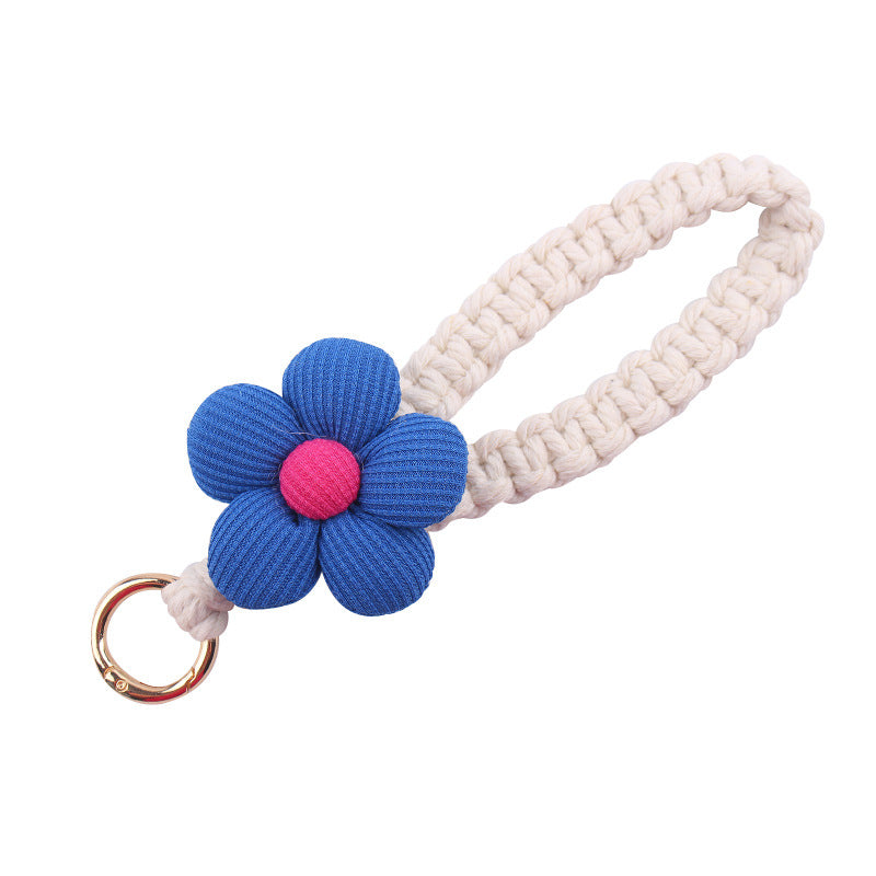 Wholesale Cute Flower Cotton Pure Handmade Heaving Keychain