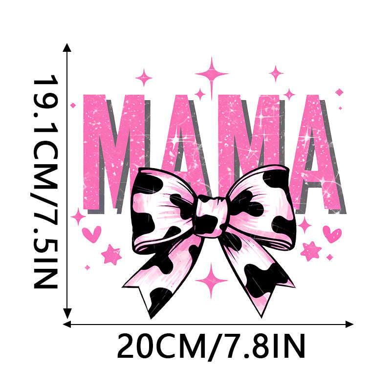 Wholesale 10pcs Leopard print bow Mother's Day UV DTF Ready to Press Transfers Wraps