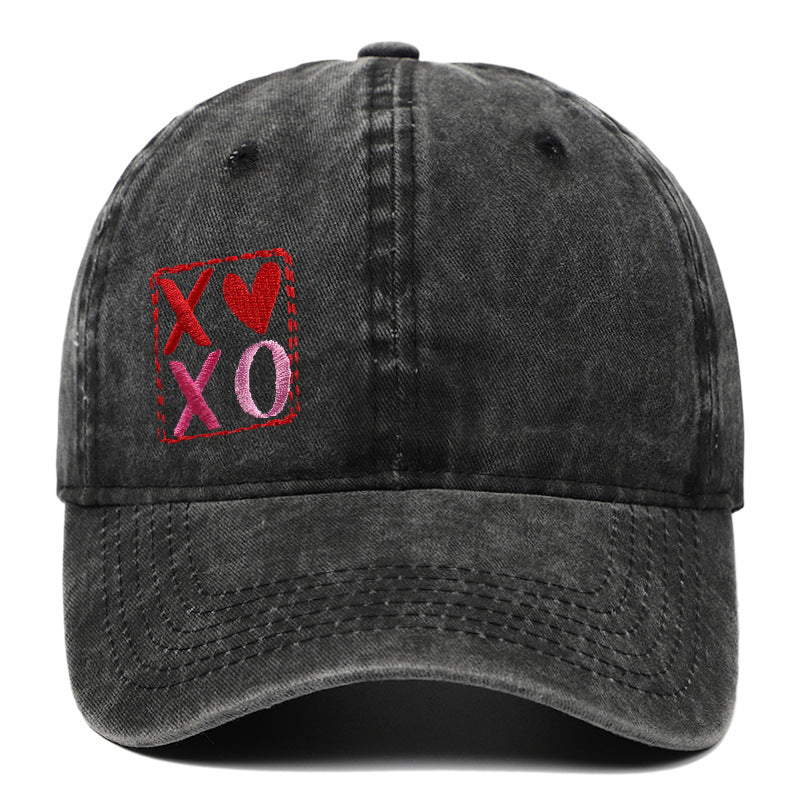 Wholesale Letter XOXO Embroidery Outdoor Washed  Personalized  Baseball Cap