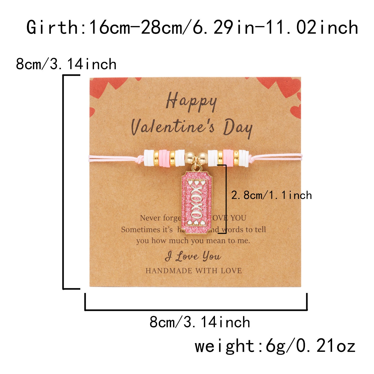 Wholesale Valentine' s Day woven love Clay Bead bracelet