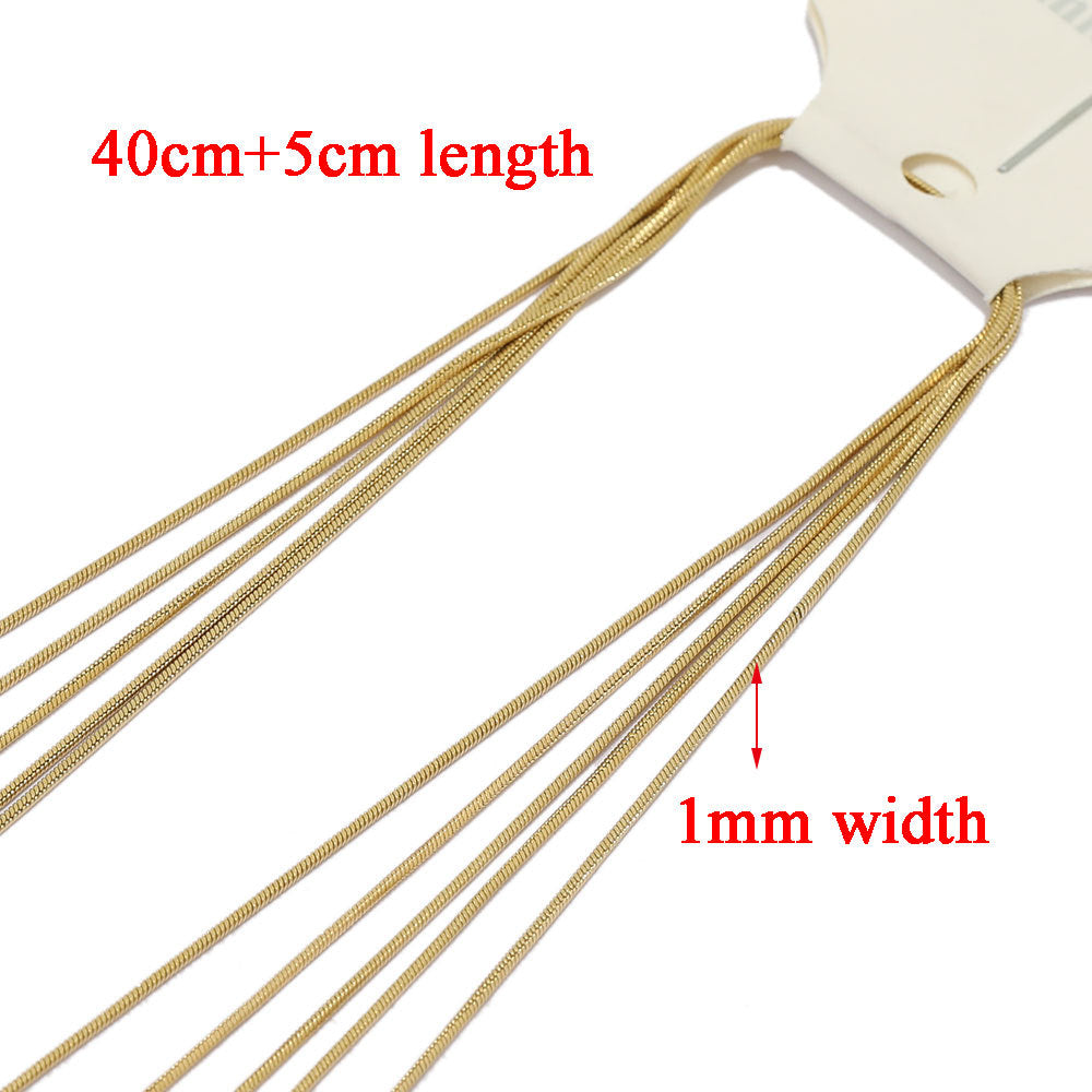 Wholesale 5PCS/PACK Stainless Steel Snake Bone Chain Chokers Necklace DIY Jewelry Accessories