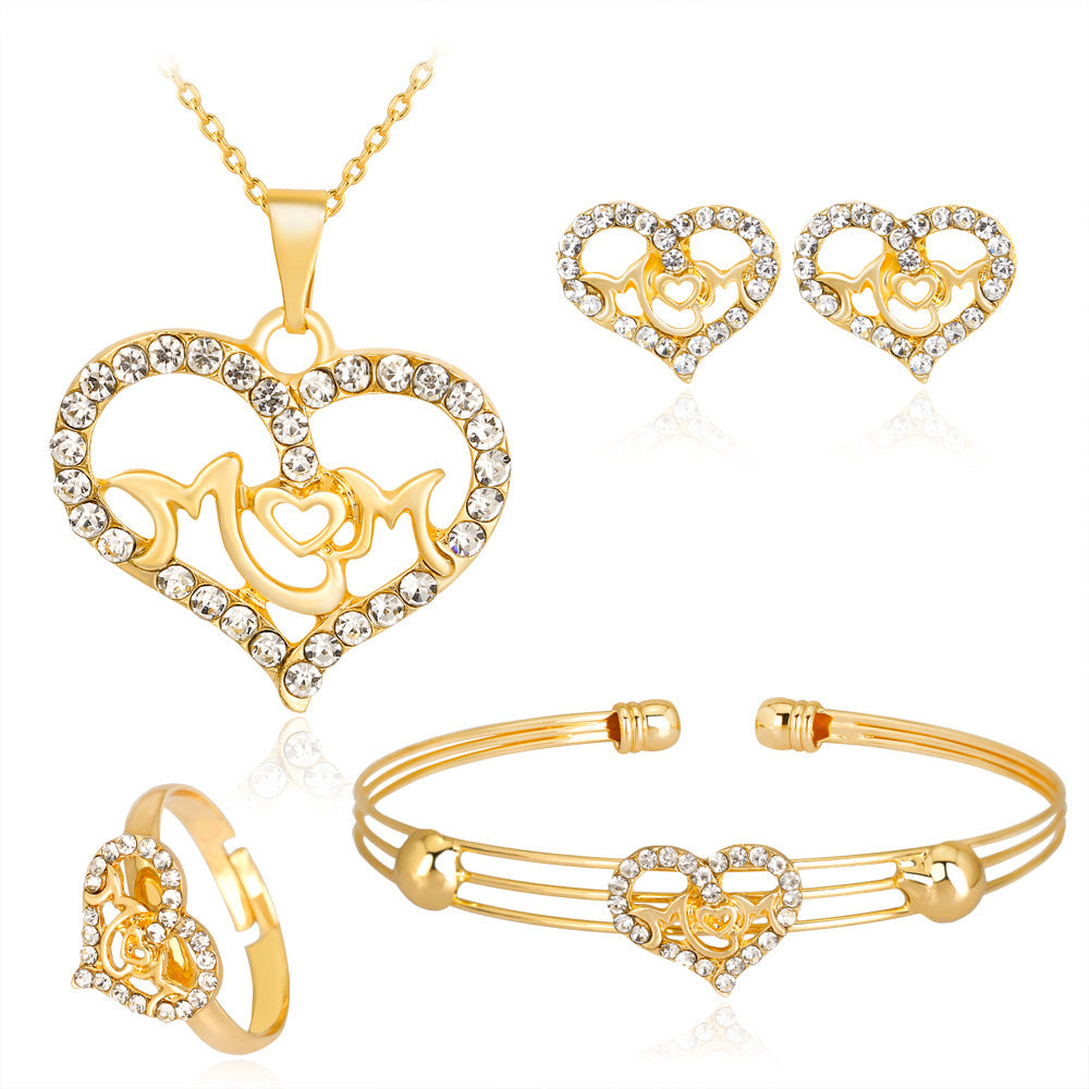 Wholesale Exquisite Crown Shaped Alloy Jewelry Set of Four Pieces