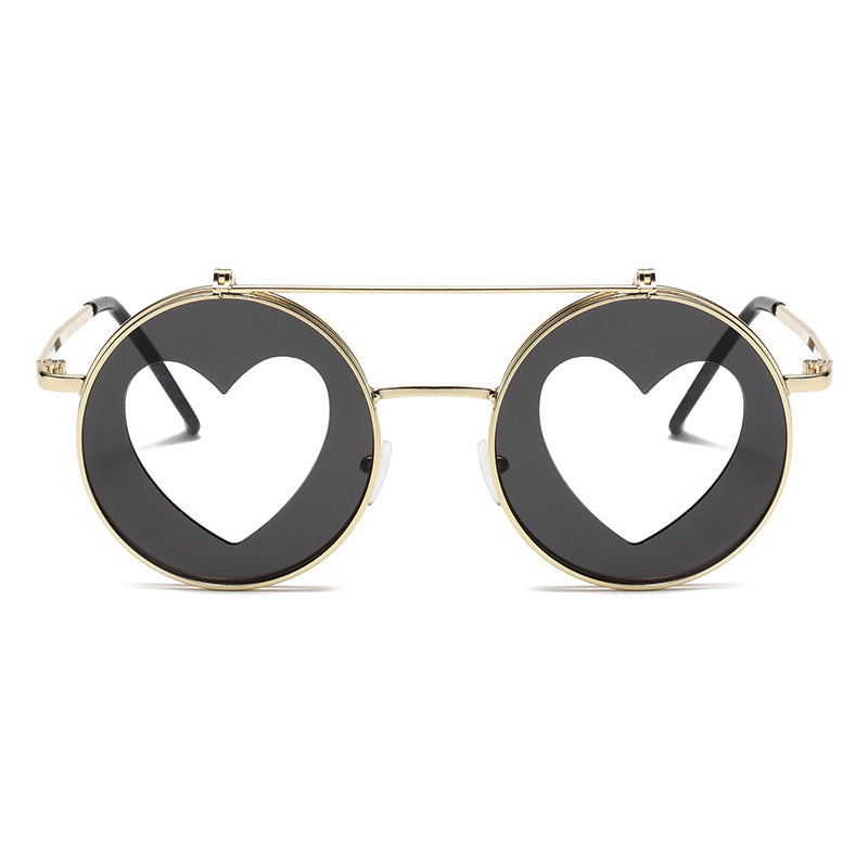 Wholesale PC Love Retro Round Double Layer Sunglasses