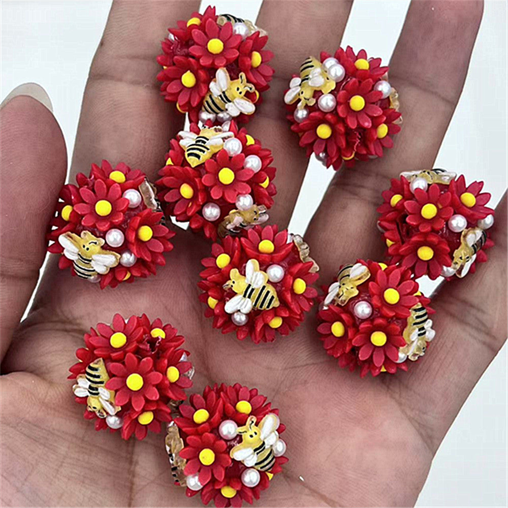Wholesale 30pcs/pack Heavy clay flower ball DIY beaded accessories