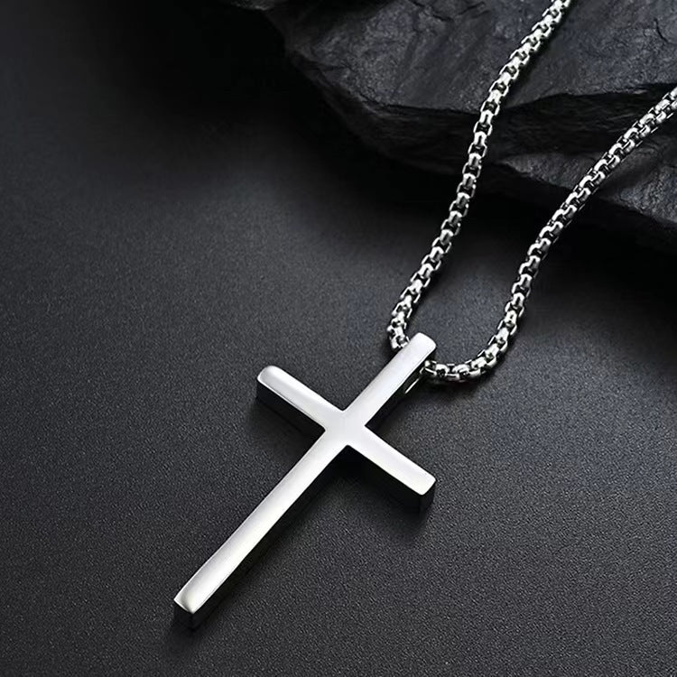 Wholesale Titanium Steel Cross Necklace Pendant Sweater Chain