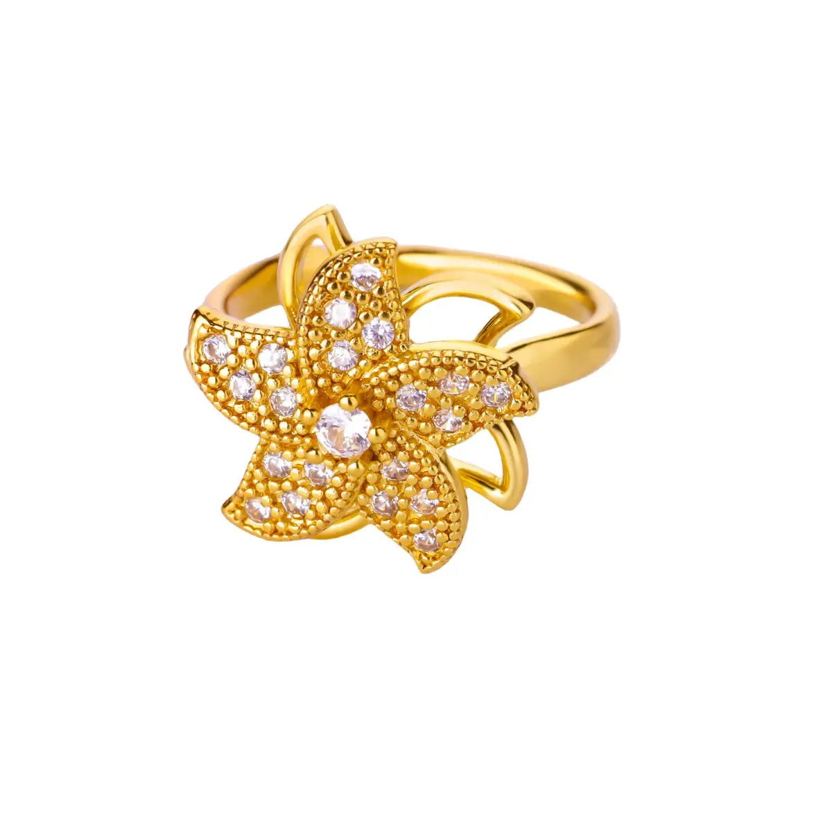 Wholesale simple rotatable sunflower decompression Open Ring