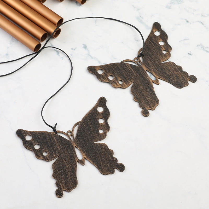 Wholesale 28 Inch Butterfly Wind Chime Metal Aluminum Tube Ornaments