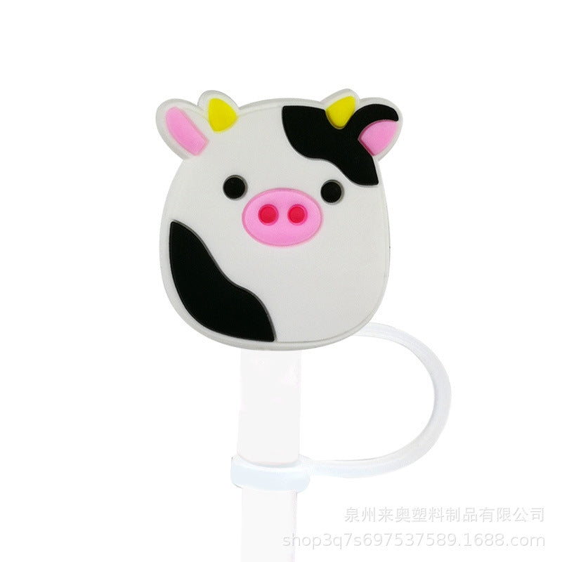 Wholesale 20PCS PVC Cute Doll Straw Tube Cap