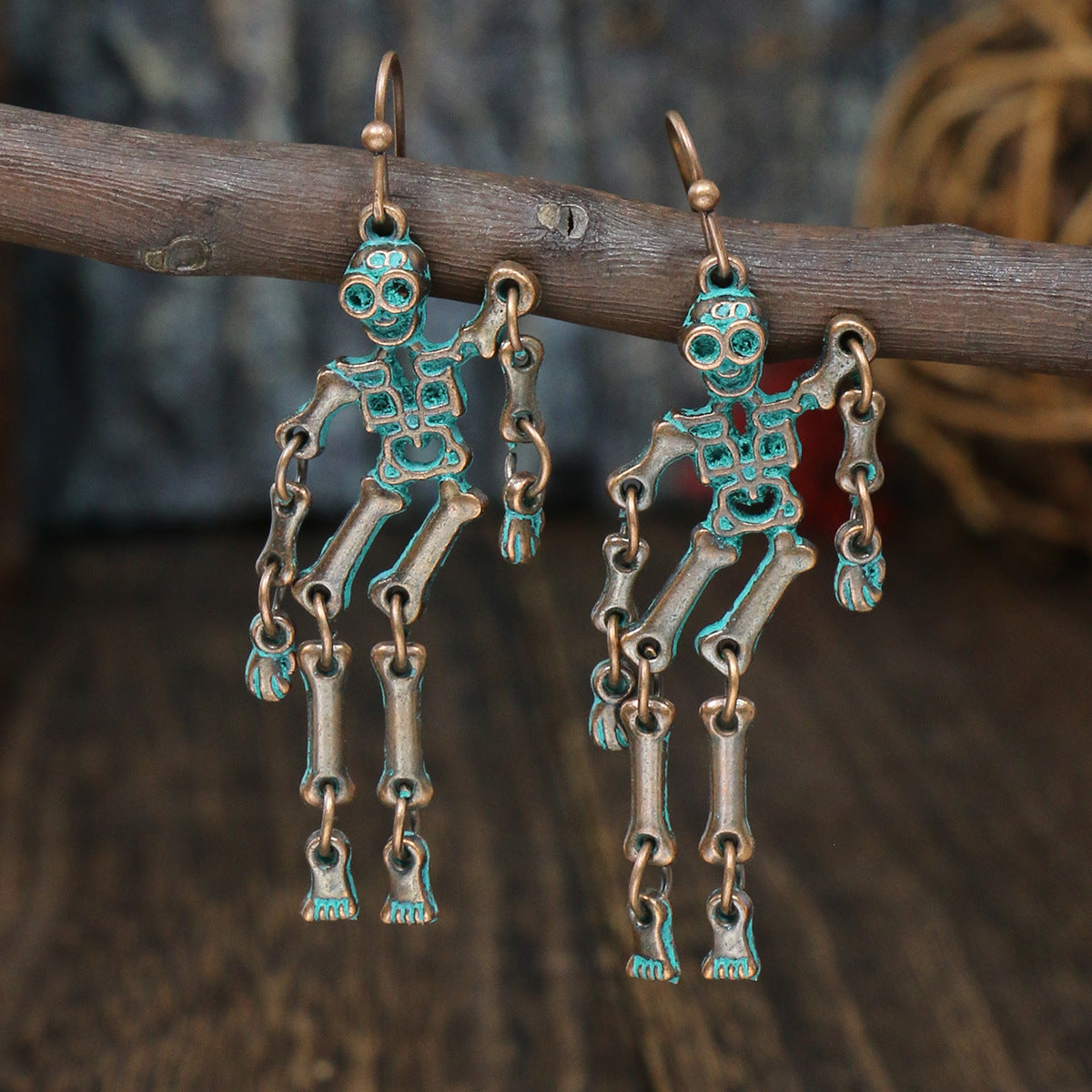 Wholesale of Halloween Gothic Skull Head Alloy Earrings