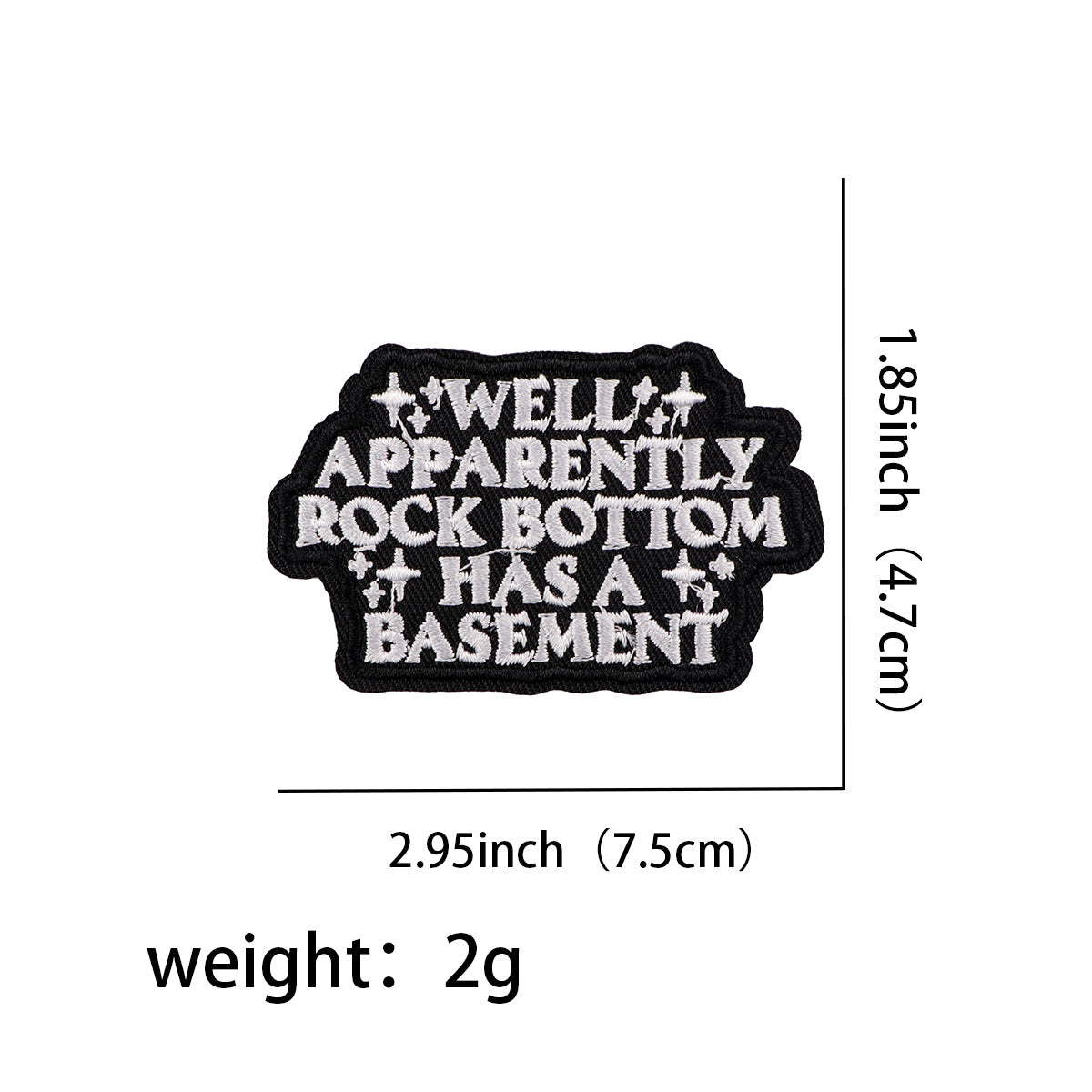 Wholesale 5pcs Black and White English Letter Quotations Embroider Cloth Patch