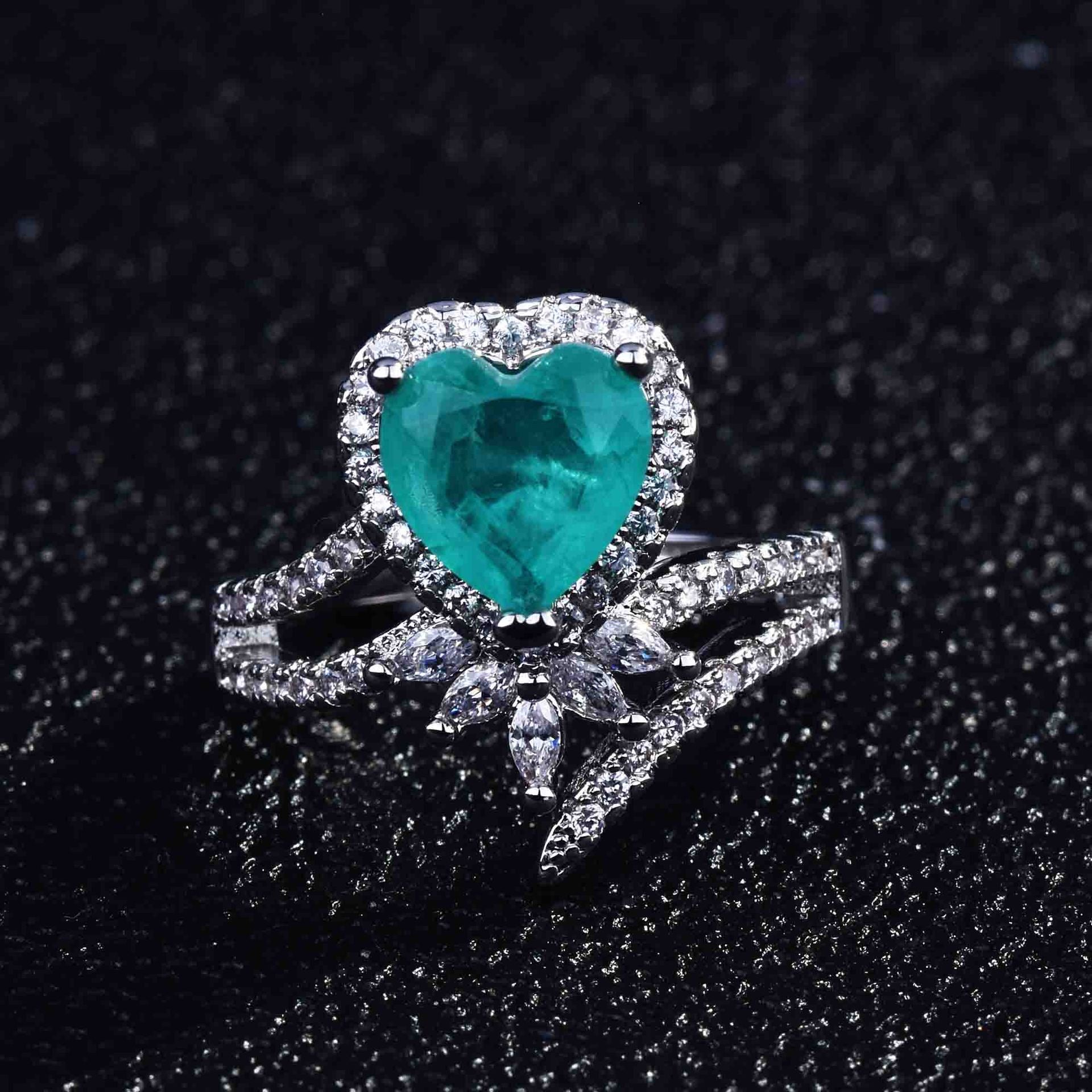 Anillo abierto de pera de diamante de alto carbono de cobre micro de cobre al por mayor