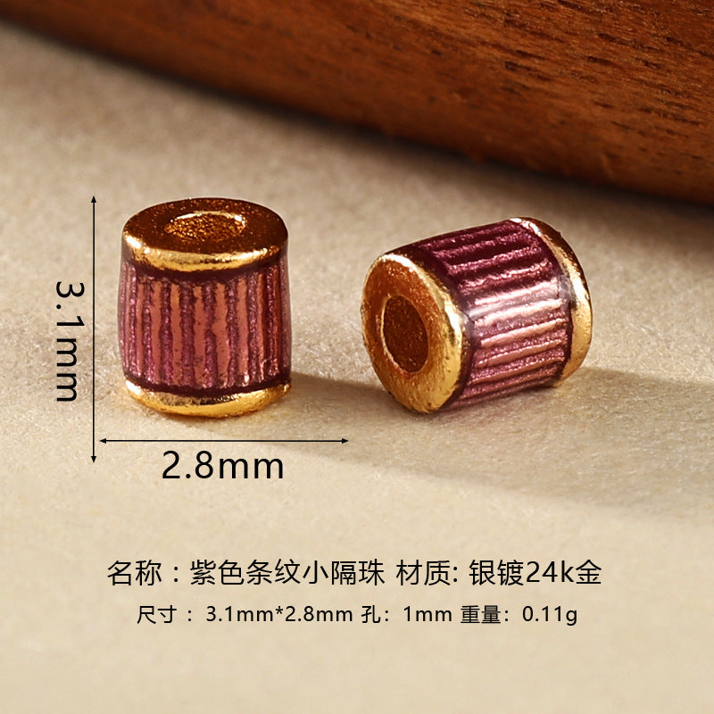 Wholesale DIY enamel multicolor barrel beads spacer beads