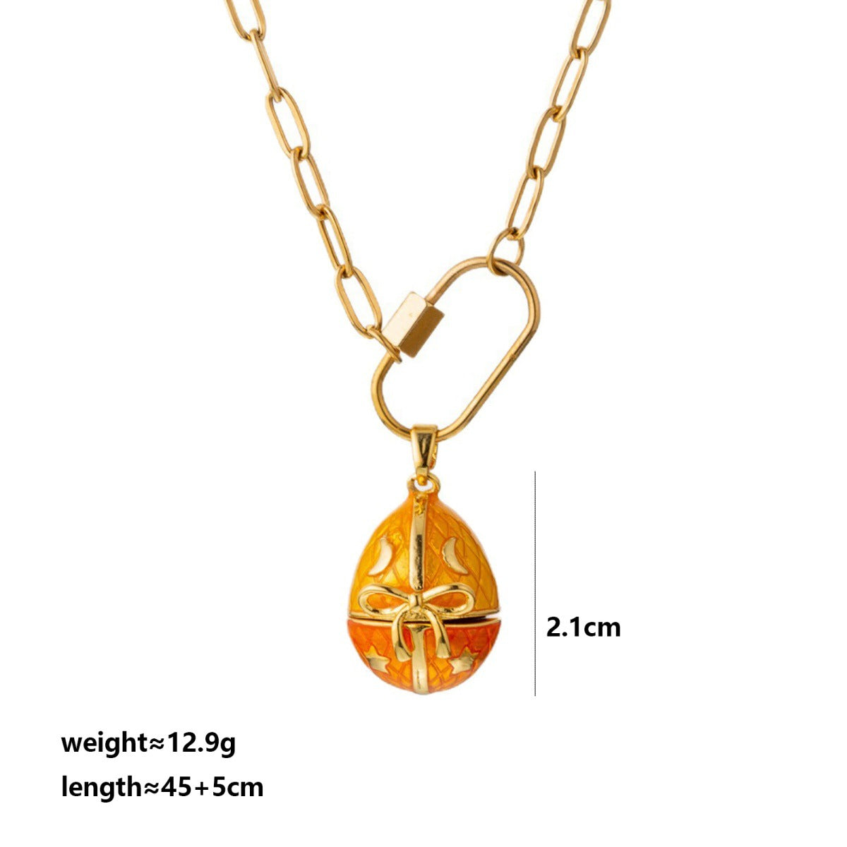 Wholesale Easter Eggs Can Open Little Angel Pendant Copper Necklace